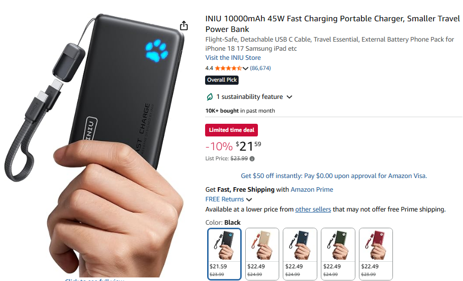 INIU 45W Fast Charger
